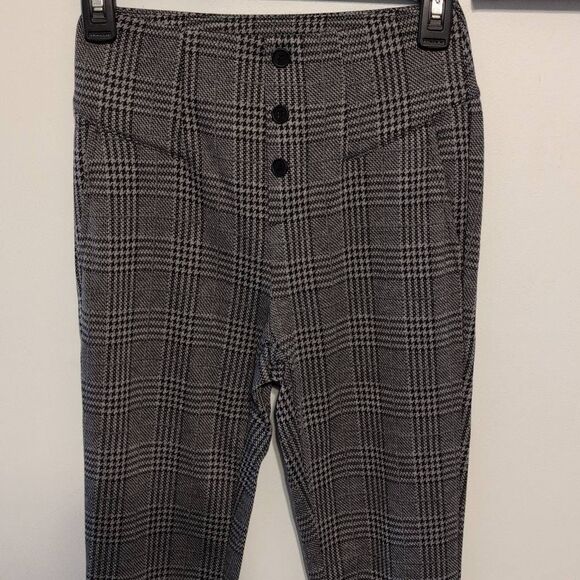 NWT Halara Flex High Waisted Houndstooth Plaid Skinny Work Pants Gray Plaid XS - Picture 7 of 10